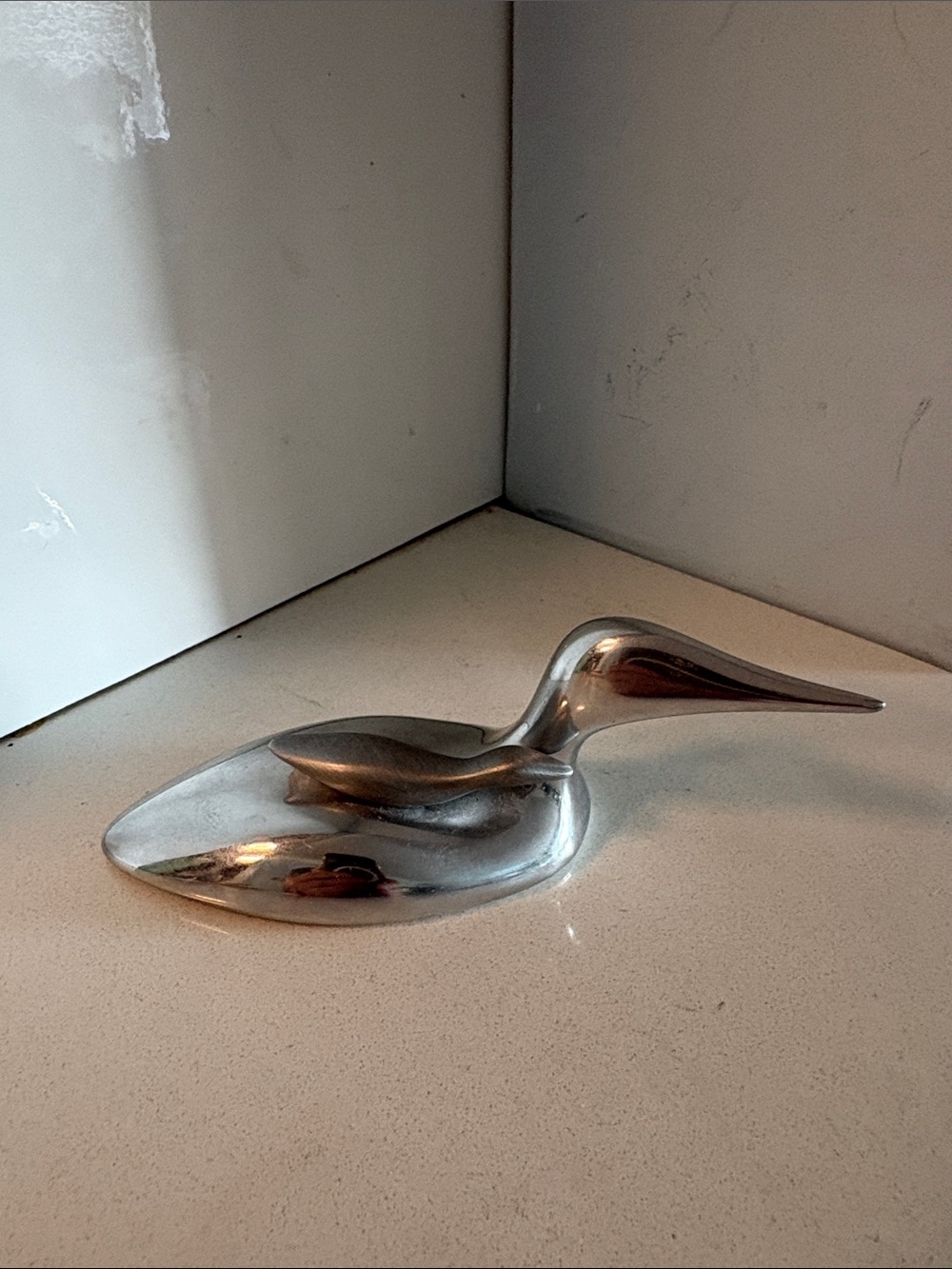 Vintage Hoselton Polished Aluminum Loon Sculpture